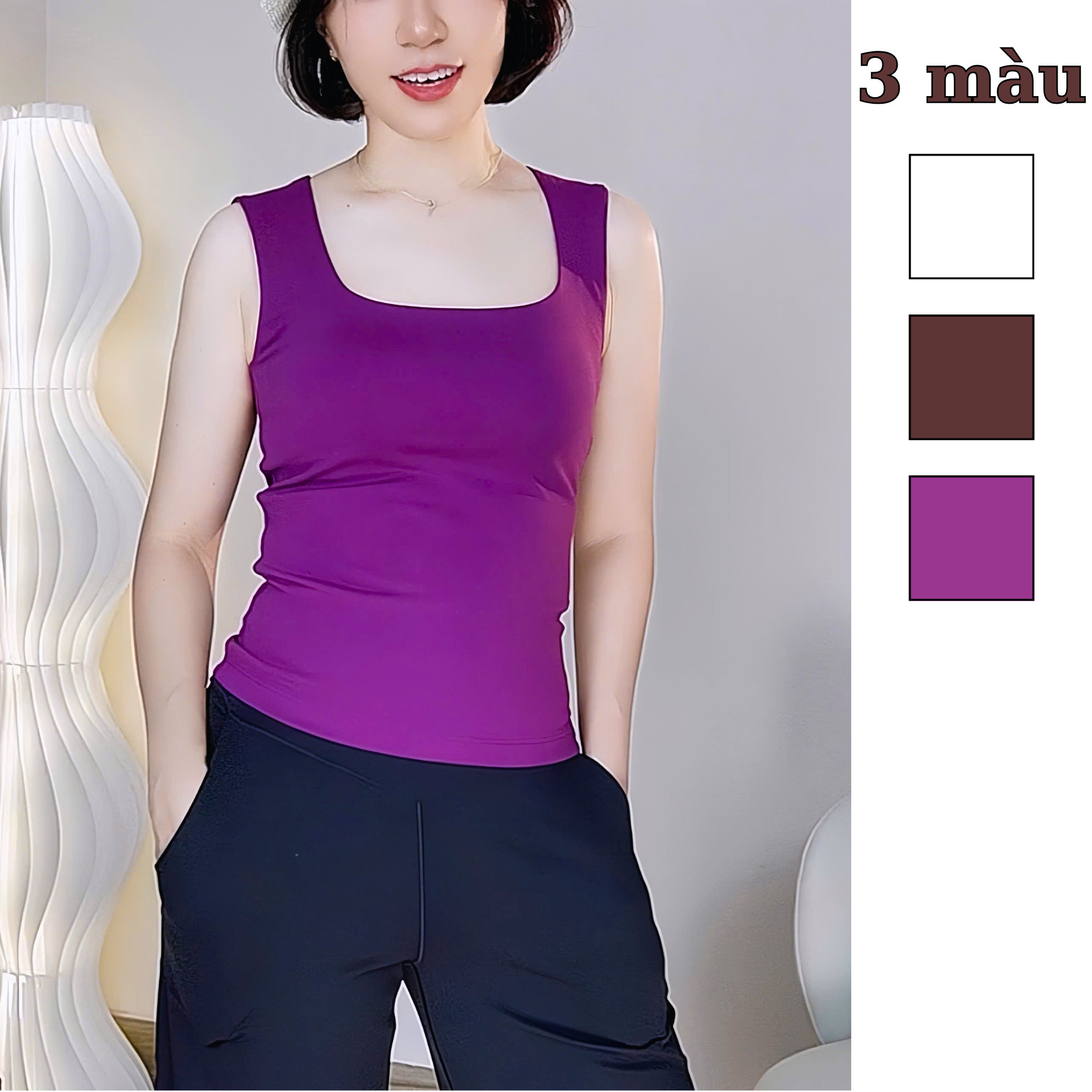 Áo thun sát nách có lót ngực kiểu Âu Mỹ / F309 F310 F311