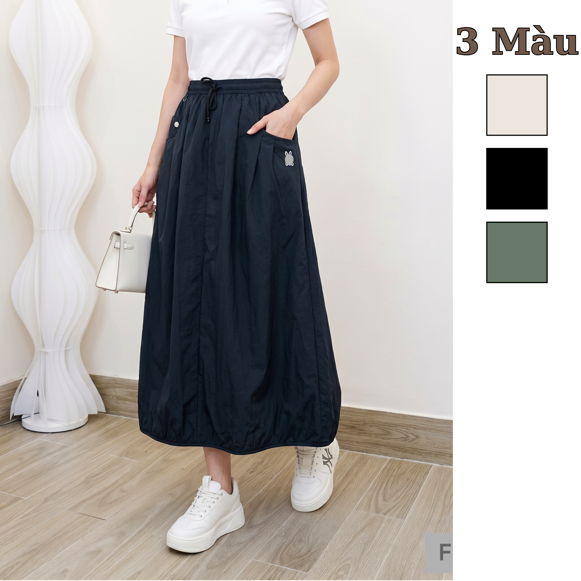 Chân váy gió dáng dài style Hàn / F278 F279 F280