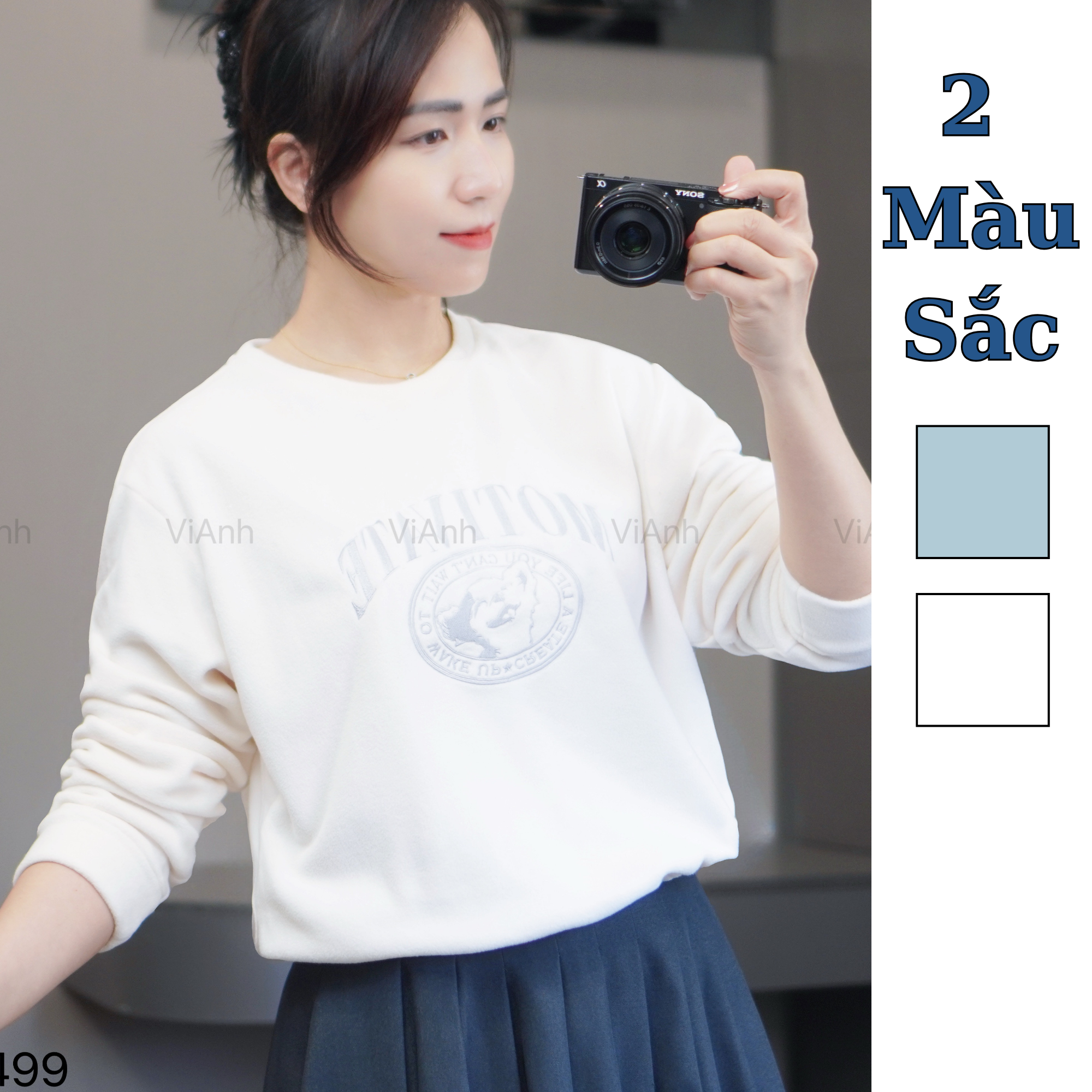 Áo nỉ trẻ em ng lớn style US UK ( Xanh: E8 / Trắng E9 )