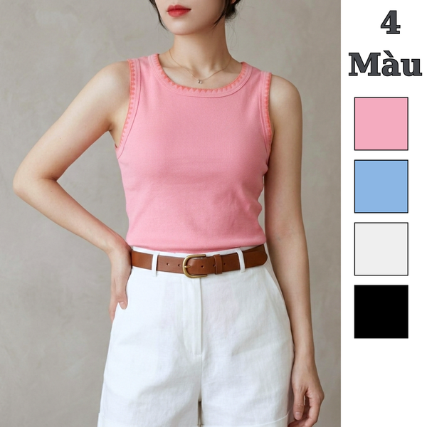 Áo sát nách thêu viền D71 D72  D73  D74