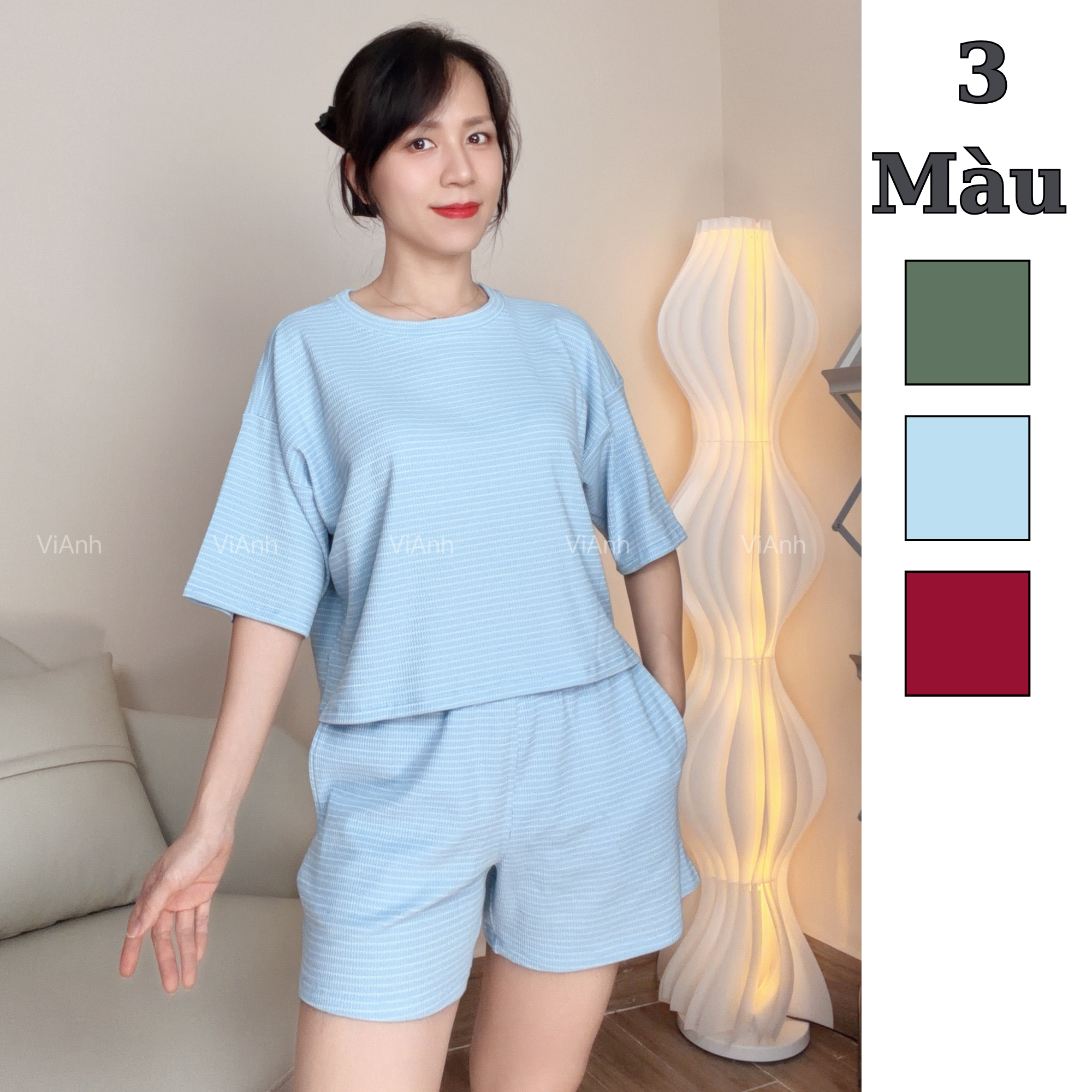 Bộ đùi ngắn tay Double T kẻ ngang / D140 D141 D142