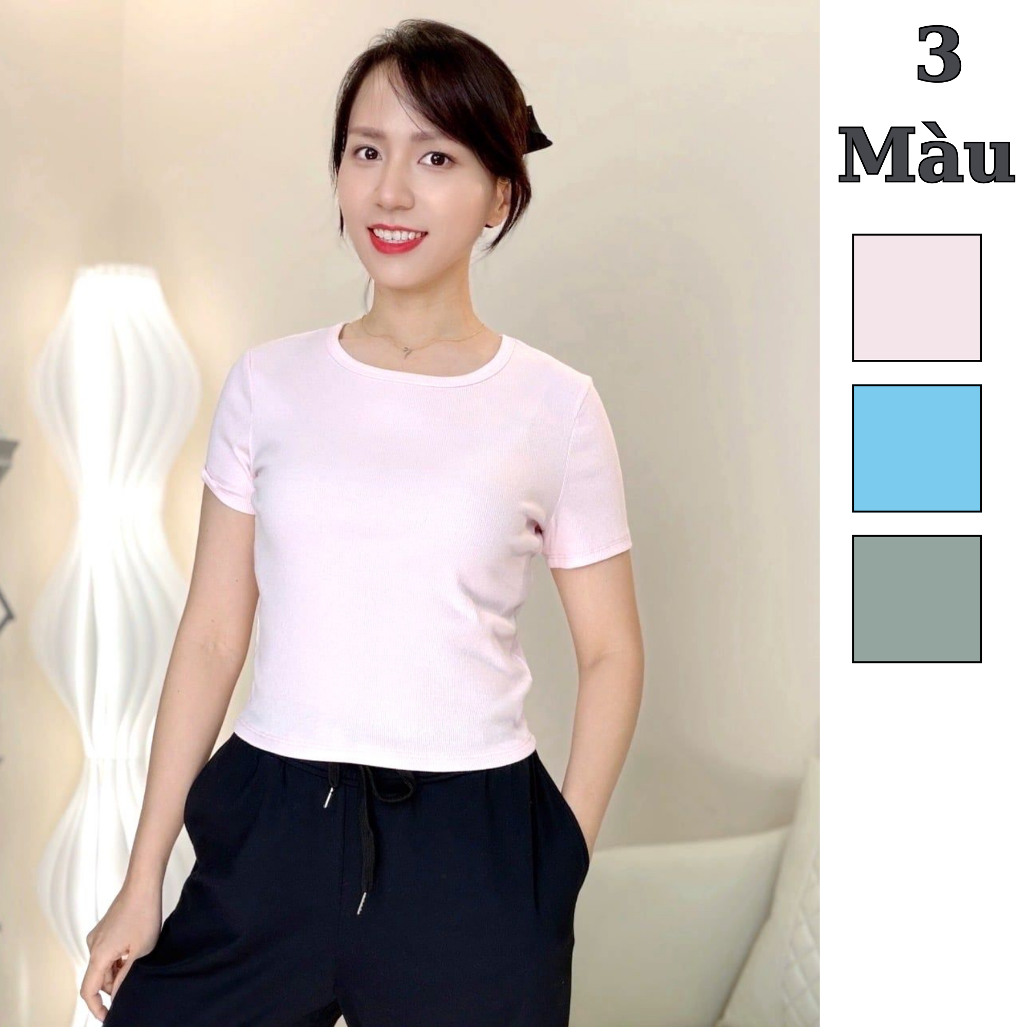 Áo thun ngắn tay cổ tròn DZ / D132 D134 D136