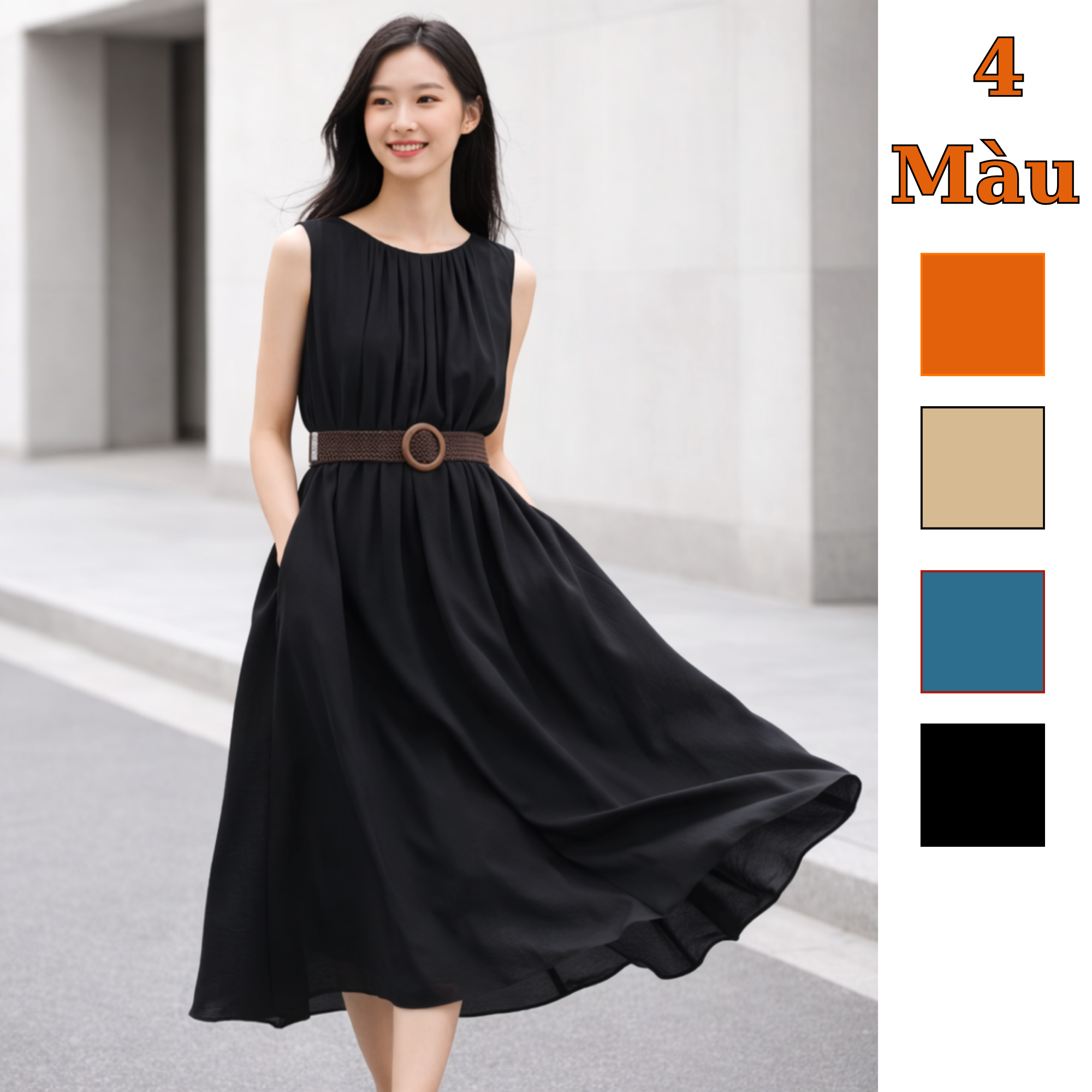 Đầm Váy maxi phom rộng style Hàn ( Không kèm dây lưng)  / K394 K395 K396 K397
