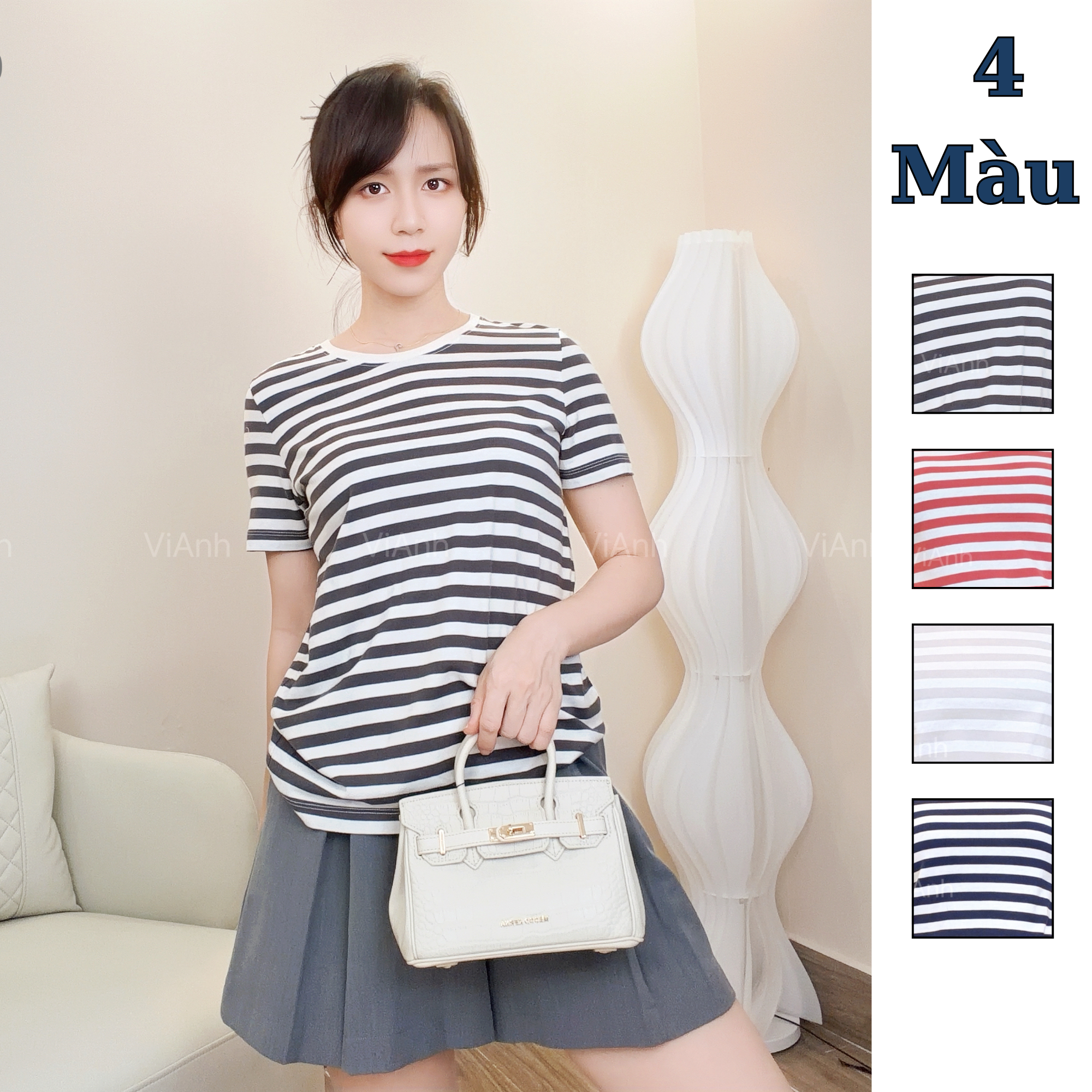 Áo thun ngắn tay cổ tròn style Nhật / D209 D210 D212 D214