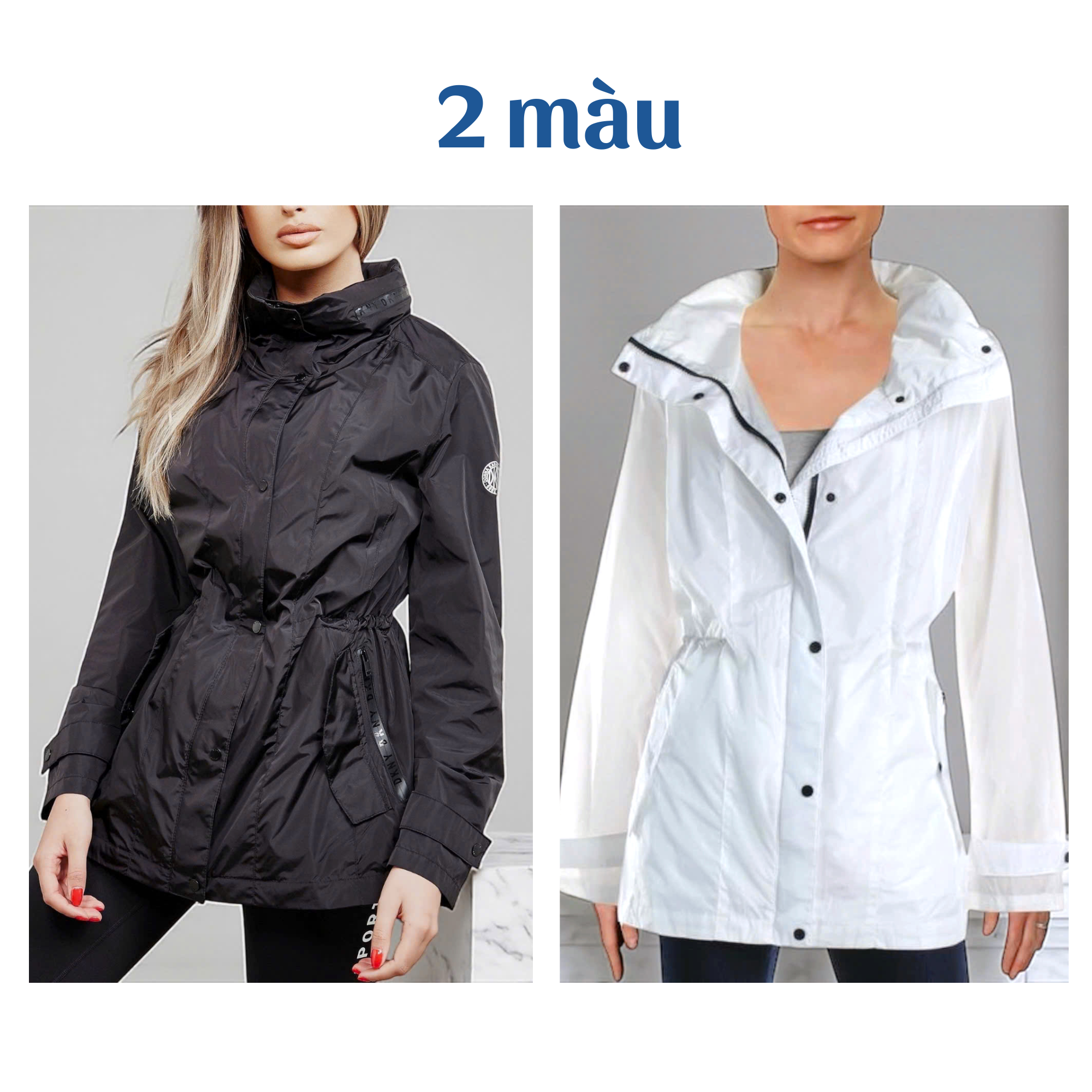 Áo khoác gió dáng dài style Âu Mỹ ( Đen D6 / Trắng D7 )