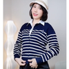 Áo khoác len dài tay kẻ ngang style Hàn H202 H203 H204 H205 H206