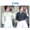 Áo sơ mi tơ lụa Style Hàn - FREESIZE ( T30 trắng - D30 Đen )