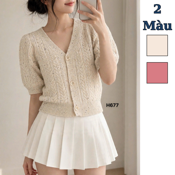 Áo len ngắn tay style Âu Mỹ
