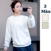Áo sweater thêu chữ Cotton Classic / C8 TRẮNG KEM / C9 XANH NHẠT