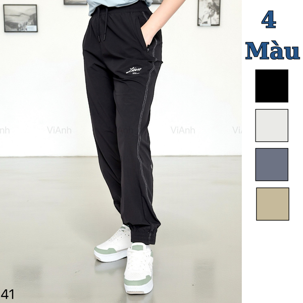Quần dài jogger cạp chun bo gấu / C40 xanh lá , C41 đen , C42 xám , C43 nâu