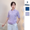 Áo thun có cổ thêu tay + ngực style Hàn / D402 xanh than , D403 tím