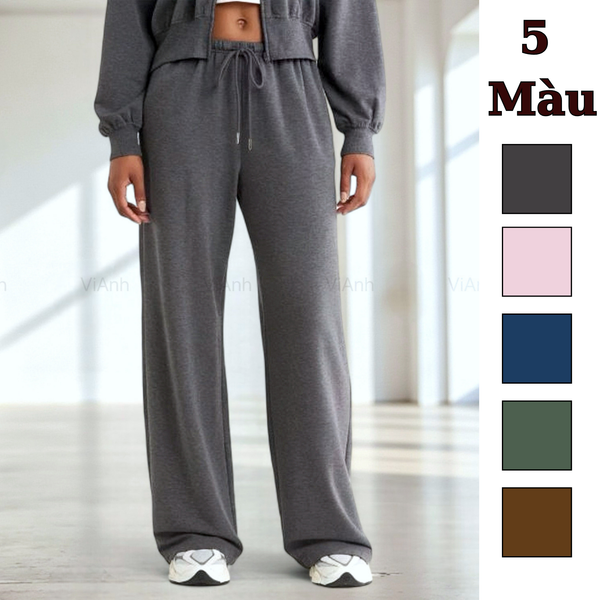 Quần ống rộng style Âu Mỹ / Size: XS / GHI - NÂU - XANH THAN - HỒNG - XANH LÁ