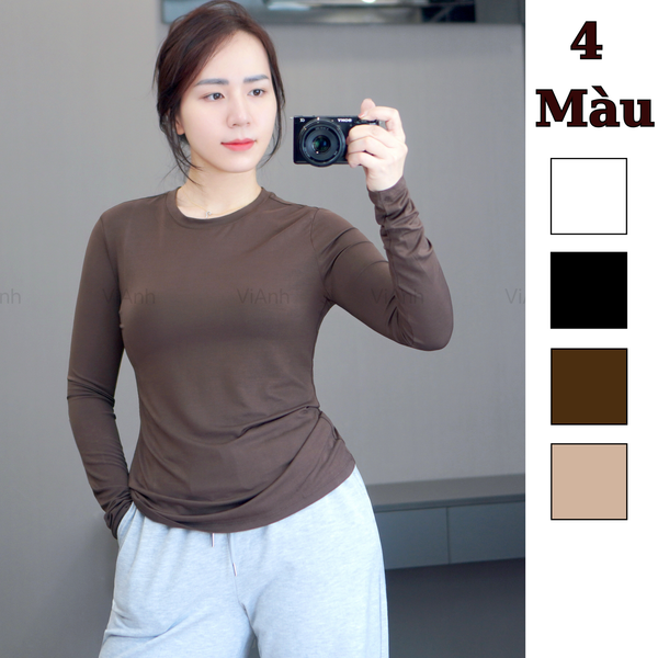 Áo thun dài tay NS style US UK / Đen D5 / Trắng D6 / Nâu D7 / Be D8