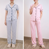 Bộ ngủ áo ngắn quần dài style us uk / D584 trắng hoa xanh , D585 hồng chấm bi
