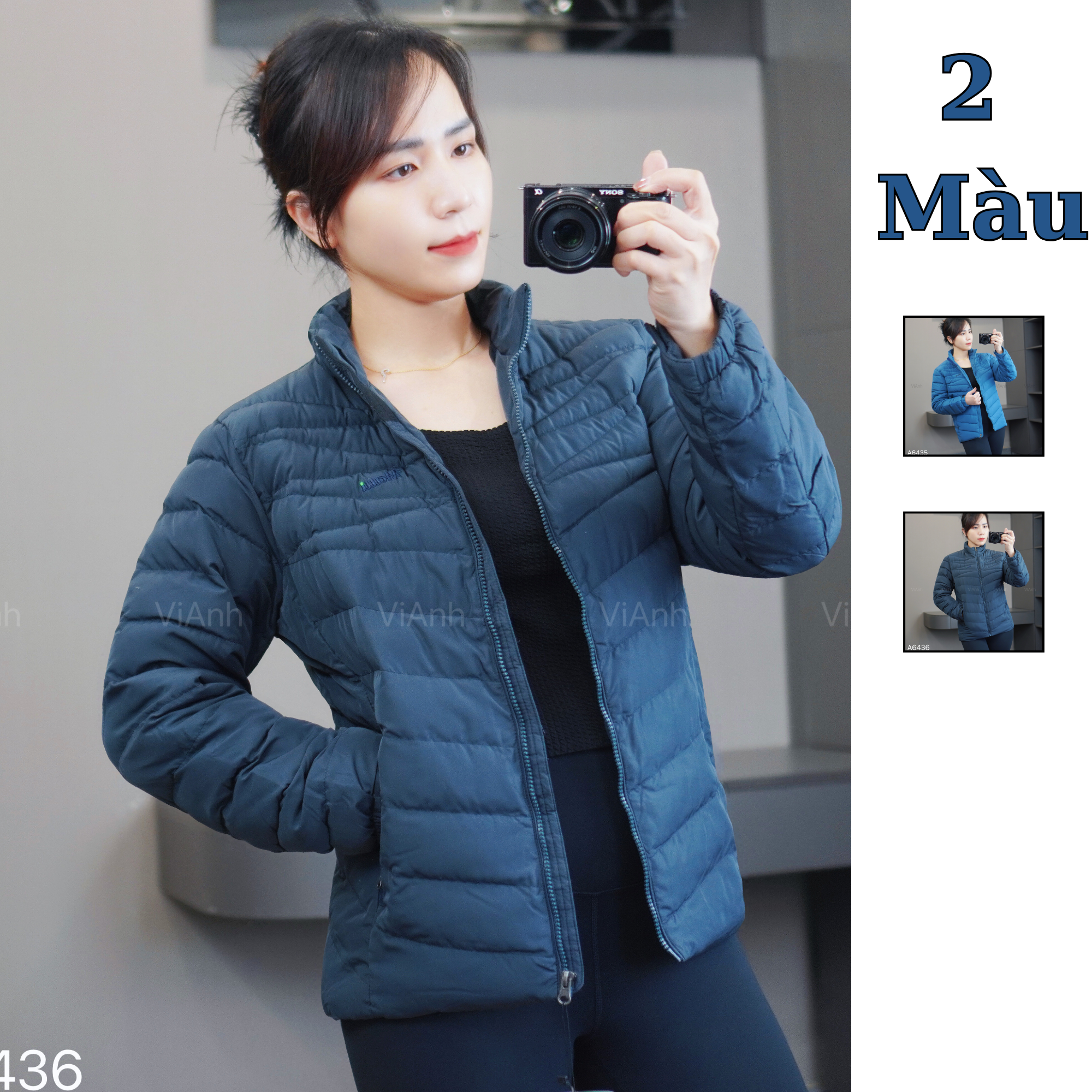 Áo khoác lông vũ / K5 xanh dương - K6 xanh đen