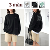 Áo thun dài tay in chữ style Hàn / T33 đen , T34 chữ nâu , T35 chữ xanh