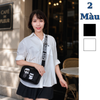 Túi đeo chéo phom hộp xuất dư NL style US UK S516 / 15x22 / ĐEN - TRẮNG