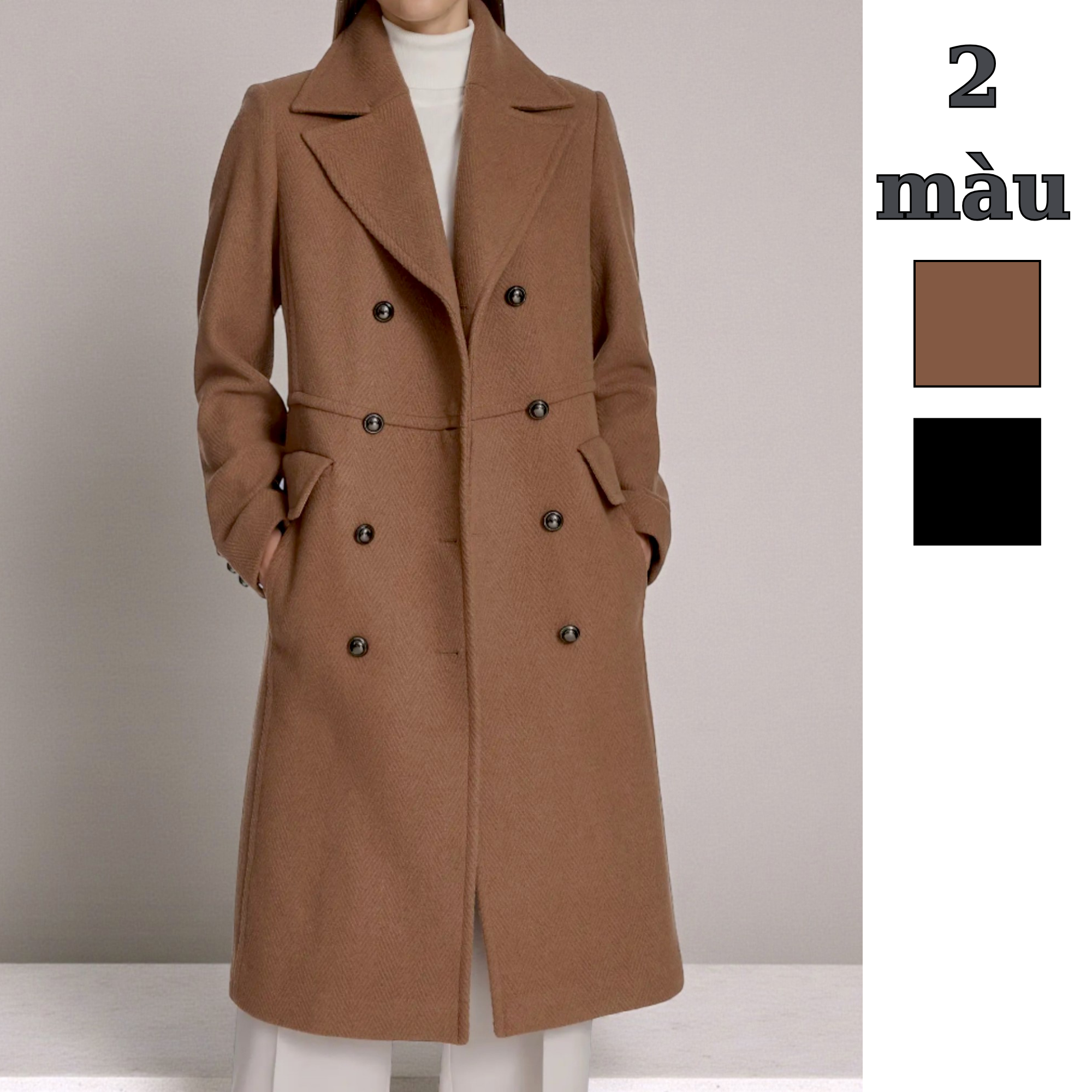 Áo mangto dạ dài style US UK / NÂU K68 - XANH ĐEN K69