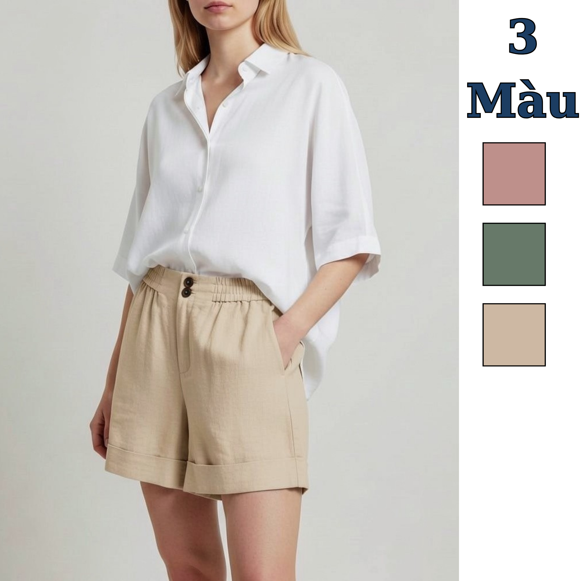 Quần short linen vicose / F145 F146 F147