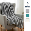 Chăn lông tuyết style US / 1,8x1,5m / B73 xanh - K73 kem - X73 xám