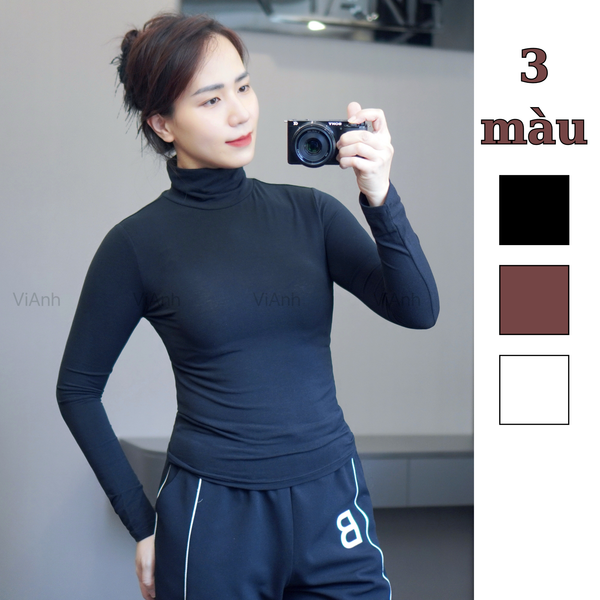 Áo cổ lọ dài tay style US UK / C52 đen - C54 nâu đậm - C58 trắng kem