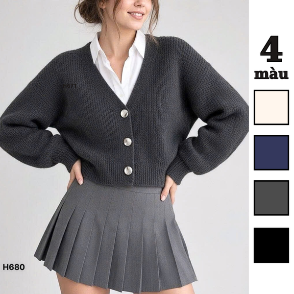 Áo khoác len dáng lửng style Âu Mỹ