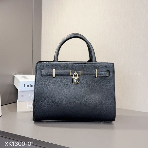 Túi xách D1 style Âu Mỹ chữ nhật xách tay KĐC CHR khoá / m25 đ28 c21 / ĐEN