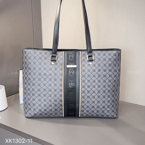 Túi B367 Totebag HC style Âu Mỹ chữ nhật khoác vai hoạ tiết chữ XK1303 / m38 đ40 c31 / XÁM ĐEN