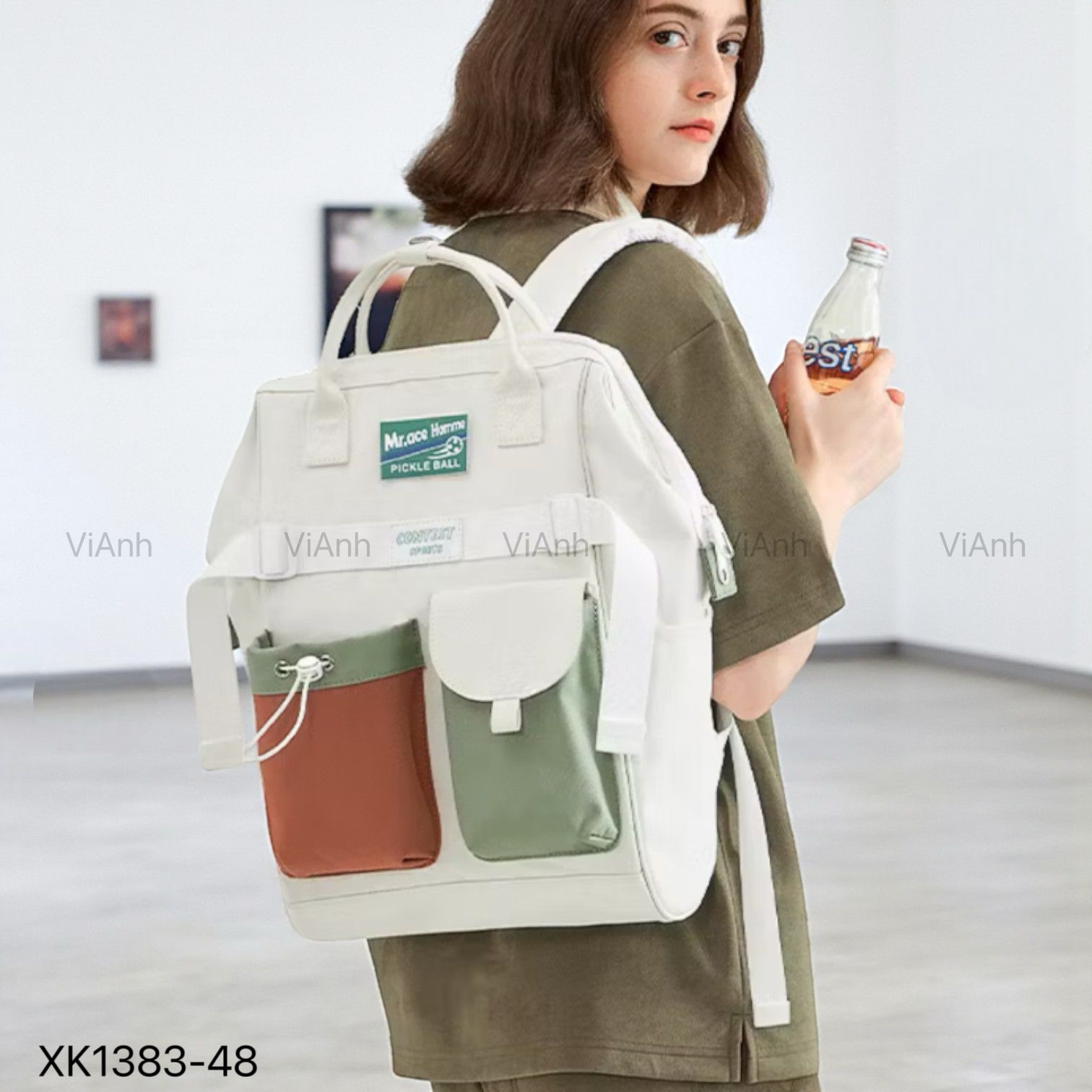 Balo B83 Mr.ACE vải dù XK1383 / 32x42 / TRẮNG