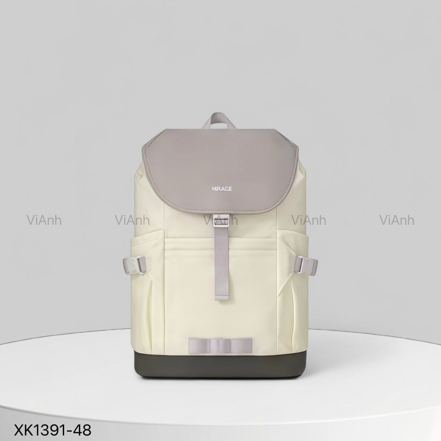 Balo B91 Mr.ACE vải dù XK1391 / 27x45 / TRẮNG PHỐI XÁM