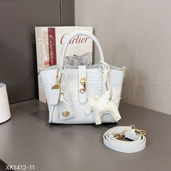 SET Túi xách C12 phom cánh dơi CĐC kèm 3 CHR XK1412 / m24 đ19 c15 / XÁM XANH