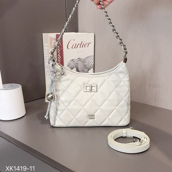 Túi xách C19 Chi0 phom thang 2 dây kèm CHR XK1419 / m21 đ24 c19 / XÁM