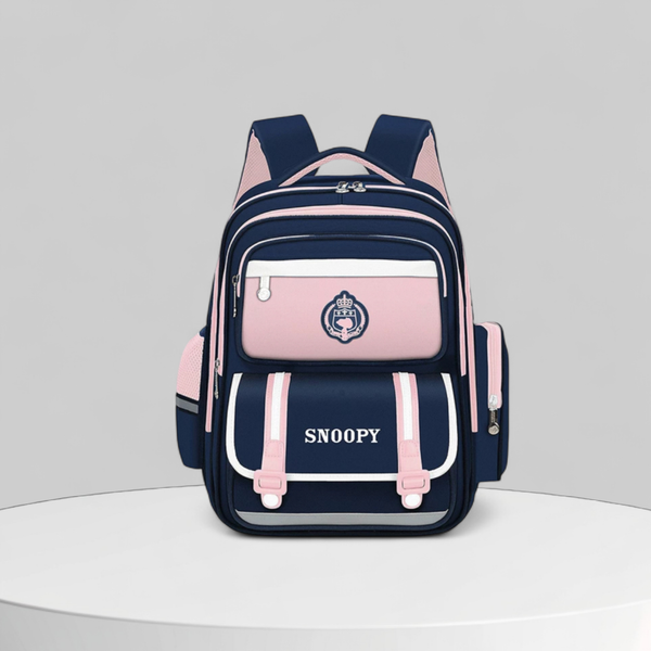 Balo Snoppy vải dù CHR / 27x37 / XANH PHỐI HỒNG