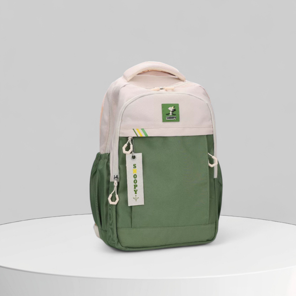 Balo B37 Snoppy vải dù / 43x28 / XANH PHỐI TRẮNG