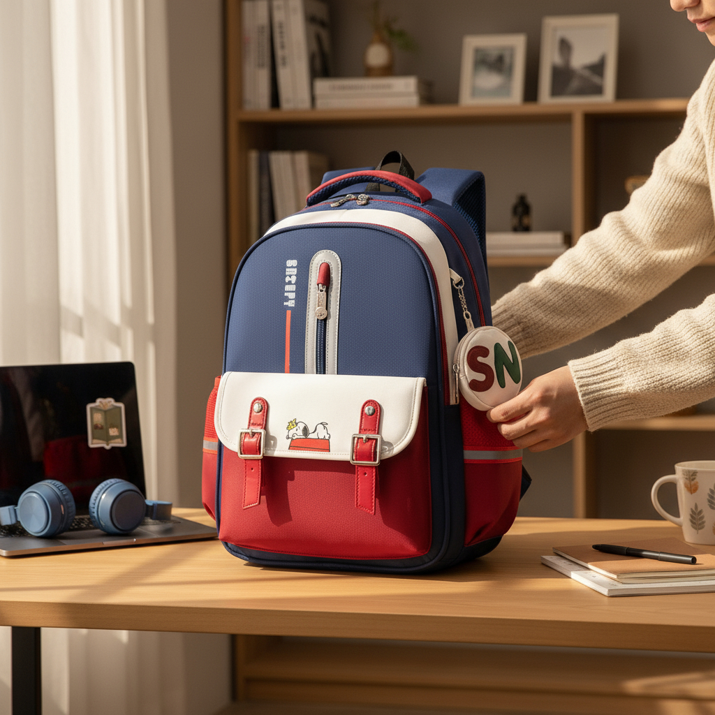 Balo B429 Snoppy vải dù CHR XK1452 / 26x40