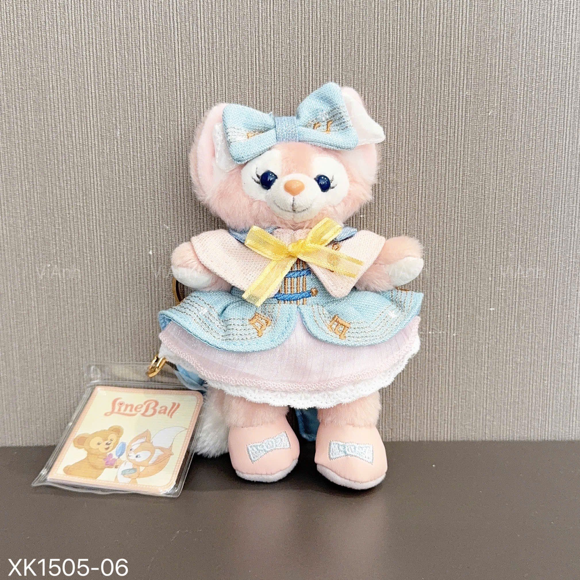 Charm túi DSN cáo mặc váy / XANH HỒNG