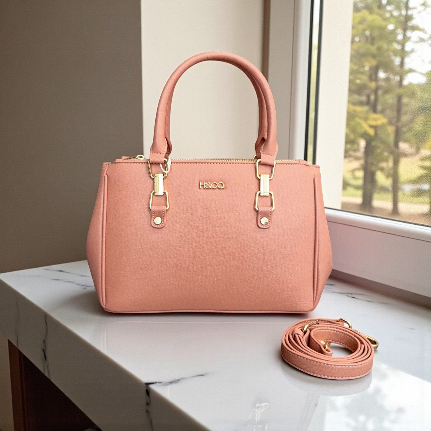 Túi xách H6 có dây đeo chéo XK1506 / 21 X 31 / HỒNG