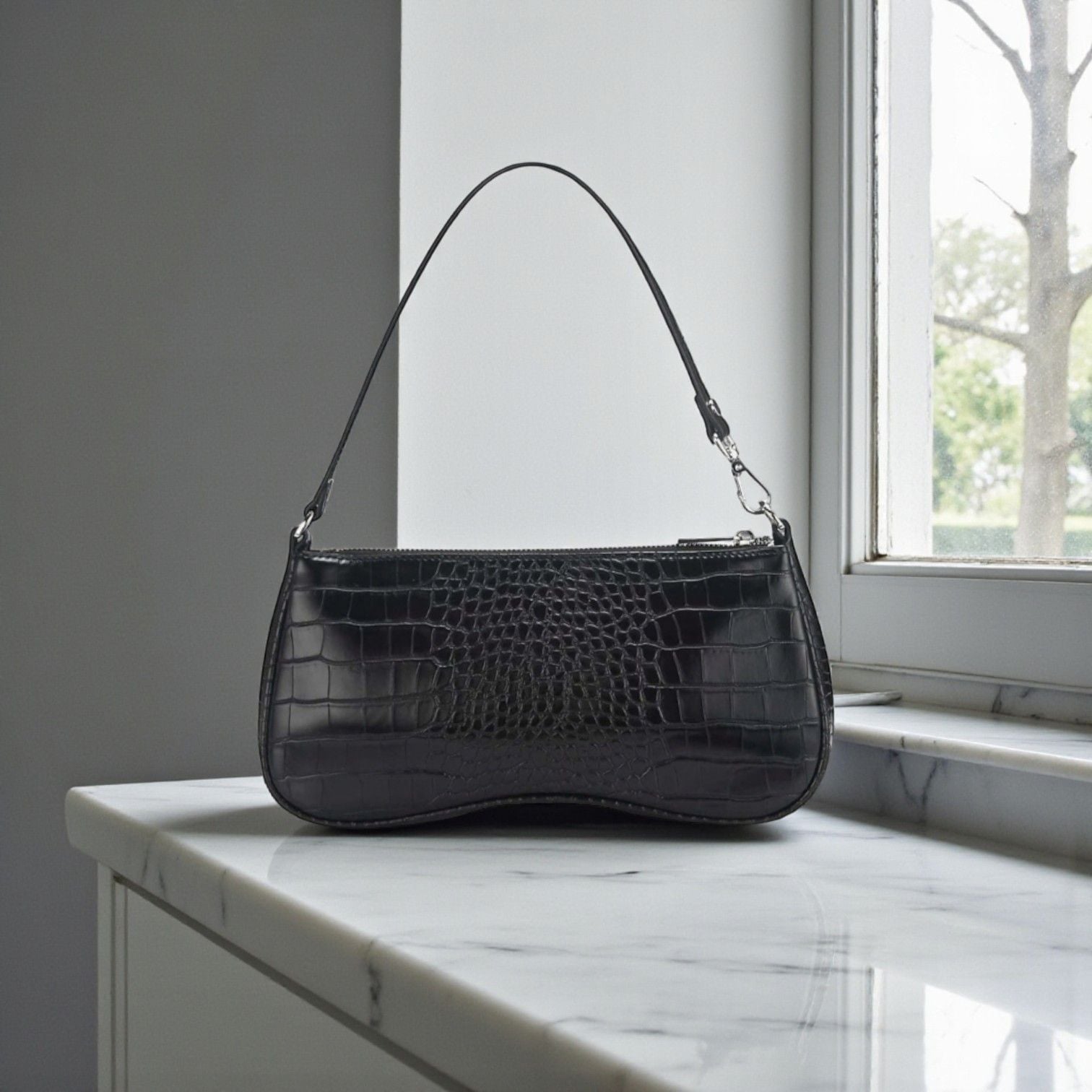 Túi kẹp nách vân cá sấu JW Pei / m24 đ28 c14 / D7 đen - X7 xanh - N7 nâu - T7 trắng