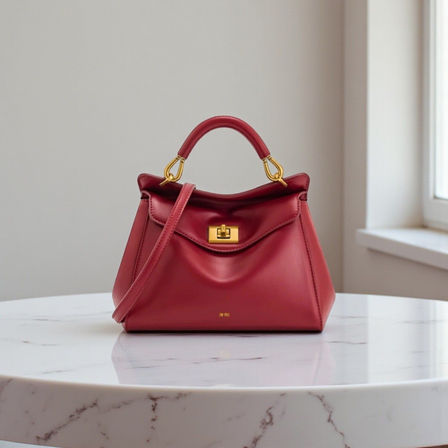 Túi đeo chéo tay cầm JW Pei / 26X20 / ĐỎ