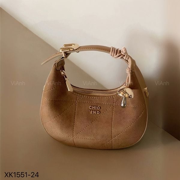 Túi xách C51  Chio'2nd phom bầu xách tay  CĐC CHR / 20x12 / NÂU
