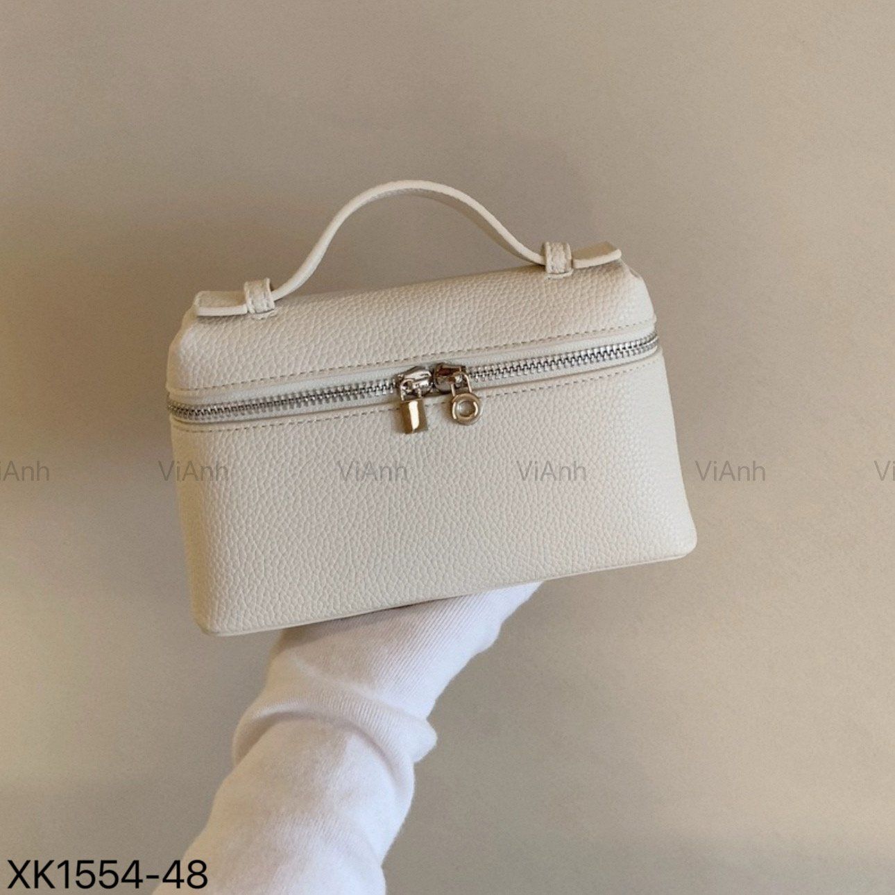 Túi xách N54 NRÉTRO chữ nhật xách tay CĐC / 19x11 / TRẮNG KEM