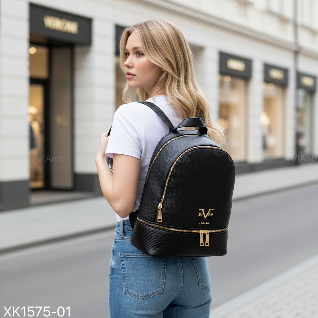 Balo chữ V 1969 / 24x30 / ĐEN - RÊU - BE