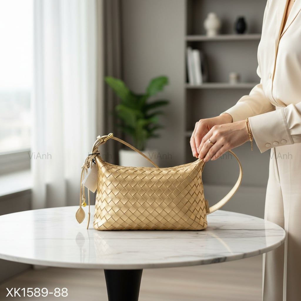 Túi xách Chio phom thang xách tay.CHR / m25 đ28 c18 / VÀNG ĐỒNG