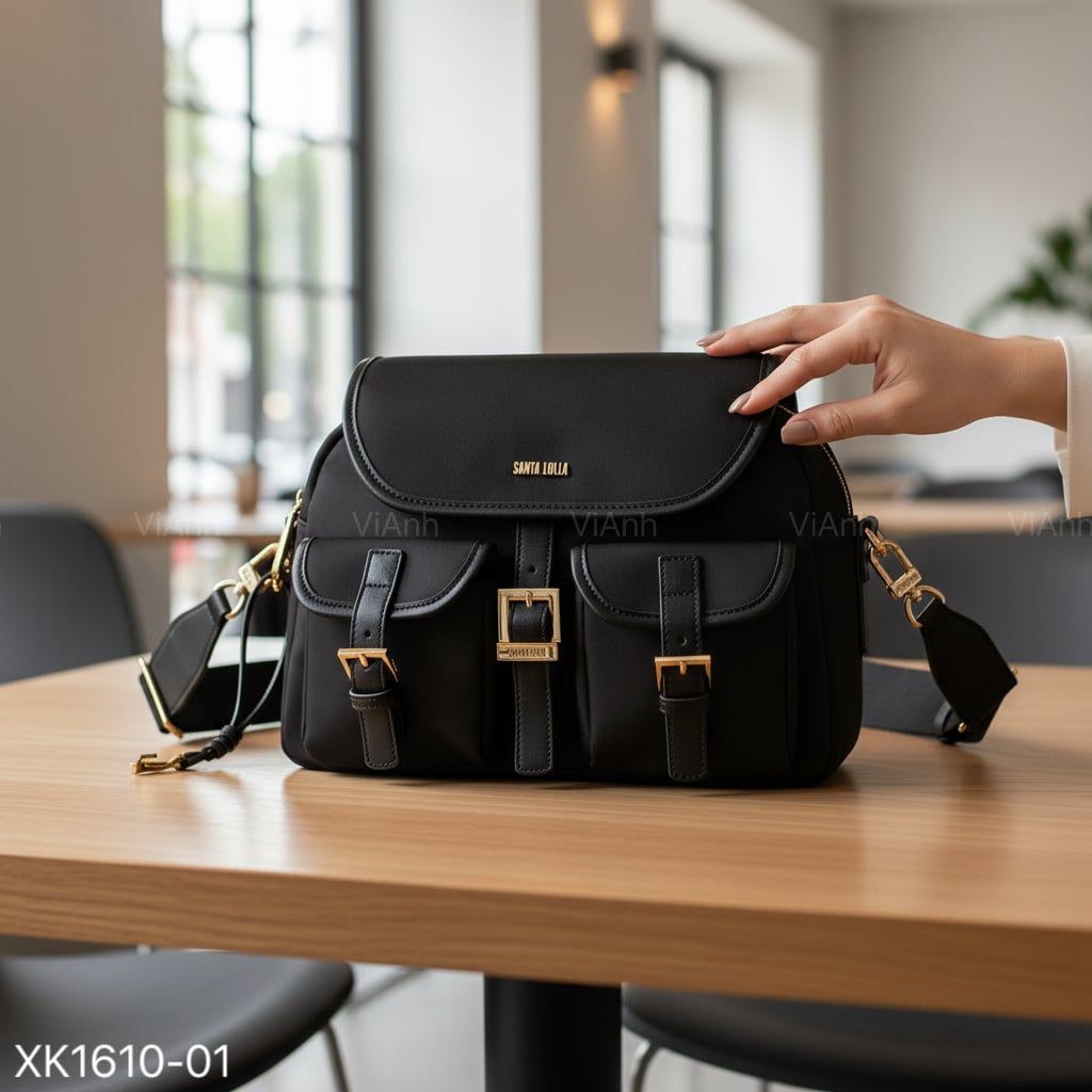 Túi xách nhiều ngăn style US UK xách tay,CĐC,CHR / 29x20 / ĐEN