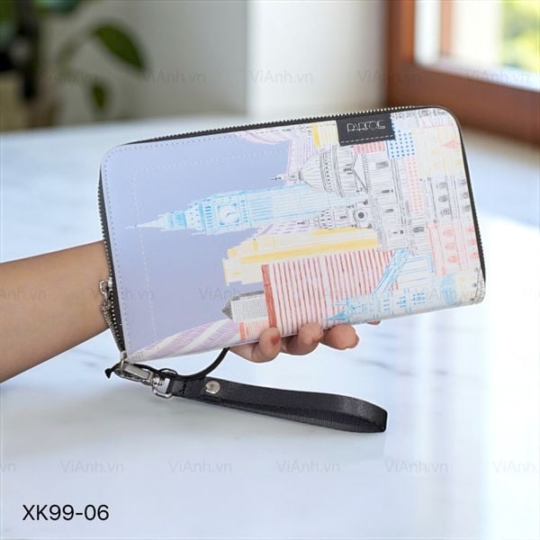 Ví parpois V99 hoạ tiết nhiều ngăn 24x14cm XK99