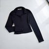 Áo thun D65 gân dài tay cổ polo style Âu A6165 / ĐEN