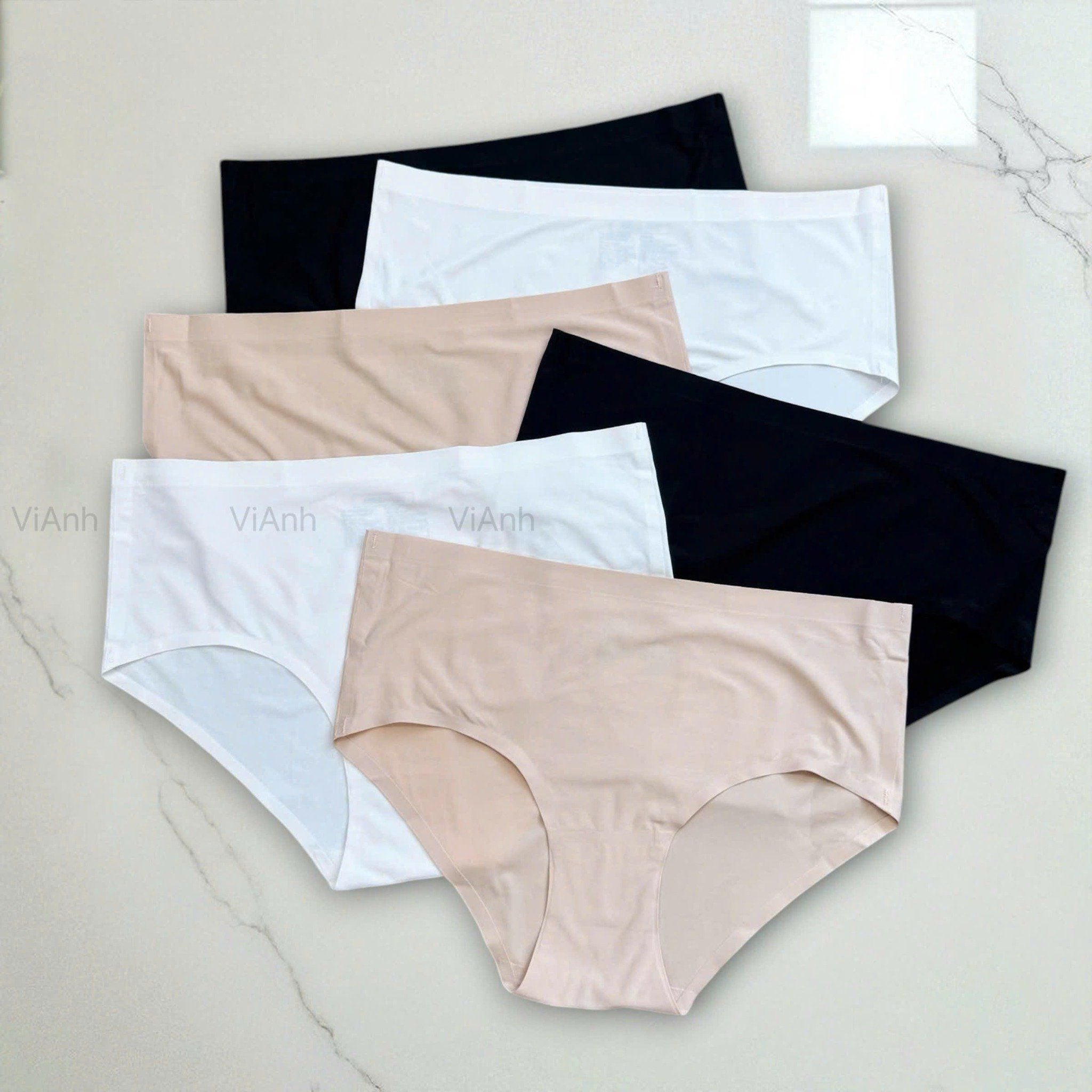 Set 6 quần lót nhiều màu ( KEM - DA - ĐEN) xuất Hàn A6380