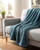 Chăn lông tuyết style US / 1,8x1,5m / B73 xanh - K73 kem - X73 xám