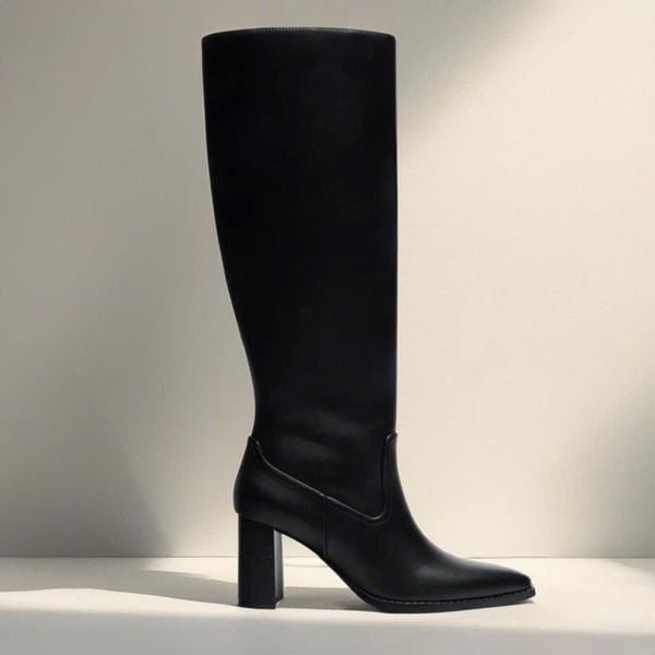 Giày boot cổ cao có khoá kéo style US / ĐEN