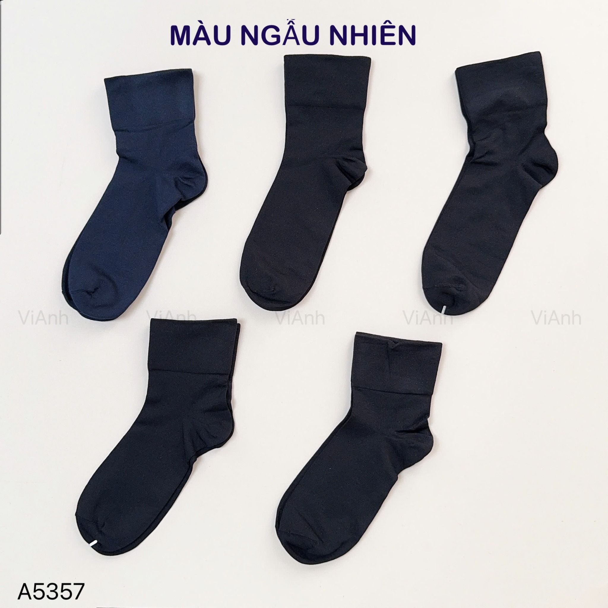 SET 5 đôi tất B902 UNI loại mỏng A5357 / MÀU TỐI